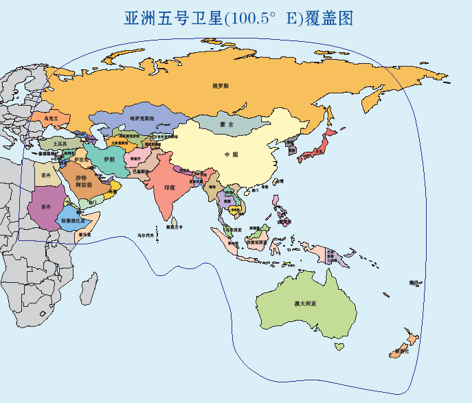 亞洲五號衛星場強圖