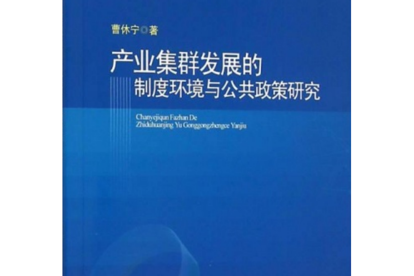 產業集群發展的制度環境與公共政策研究