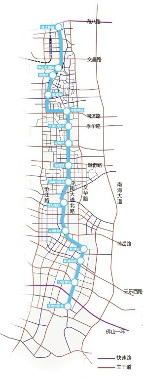 中軸線空中軌道初步規劃圖