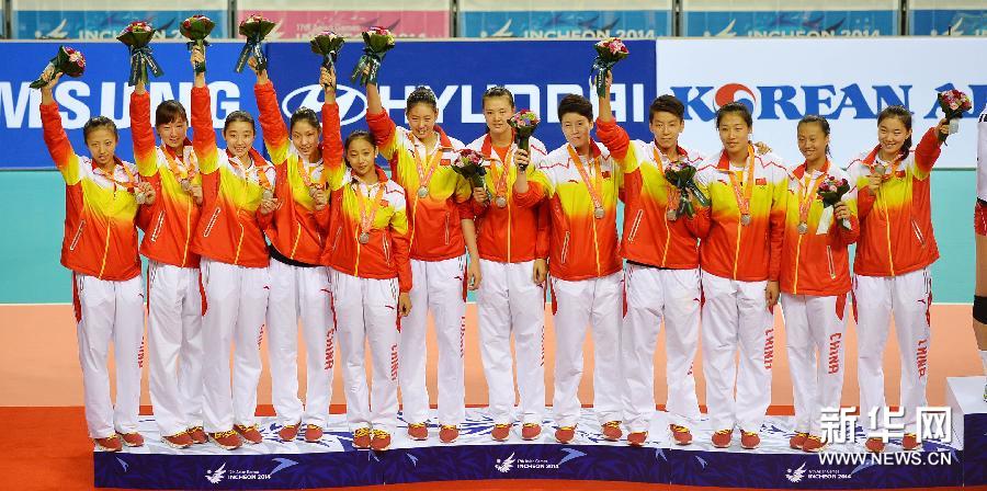 2014年亞運會中國女排獲得亞軍