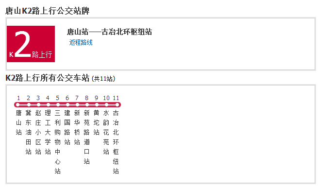 唐山公交K2路