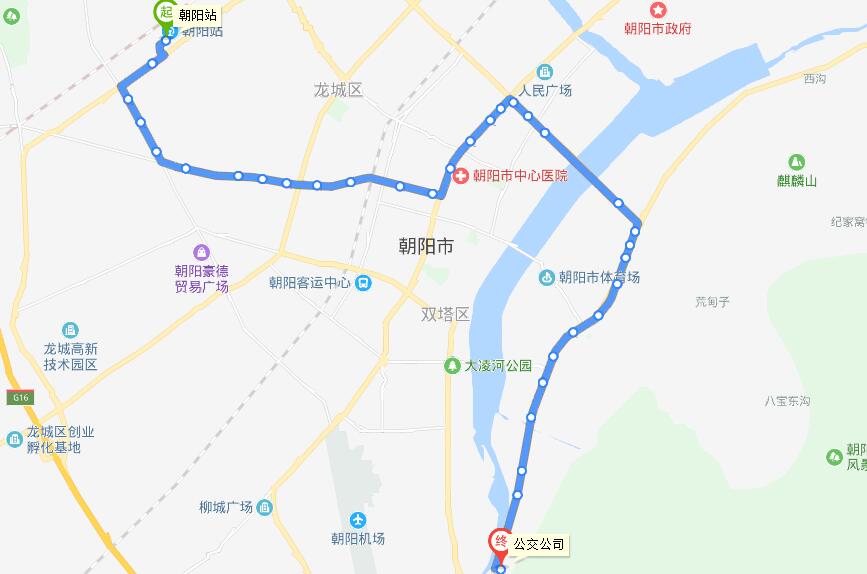 朝陽公交10路線路圖