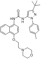 1-[2-（4-甲基苯基）-5-叔丁基吡唑-3-基]-3-[4-（2-嗎啉-4-基乙氧基）萘-1-基]脲