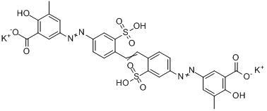 3,3\x27-[1,2-亞乙基二[（3-磺基-4,1-亞苯基）偶氮]]二[6-羥基-5-甲基苯甲酸]鉀鹽與三乙醇胺的化合物