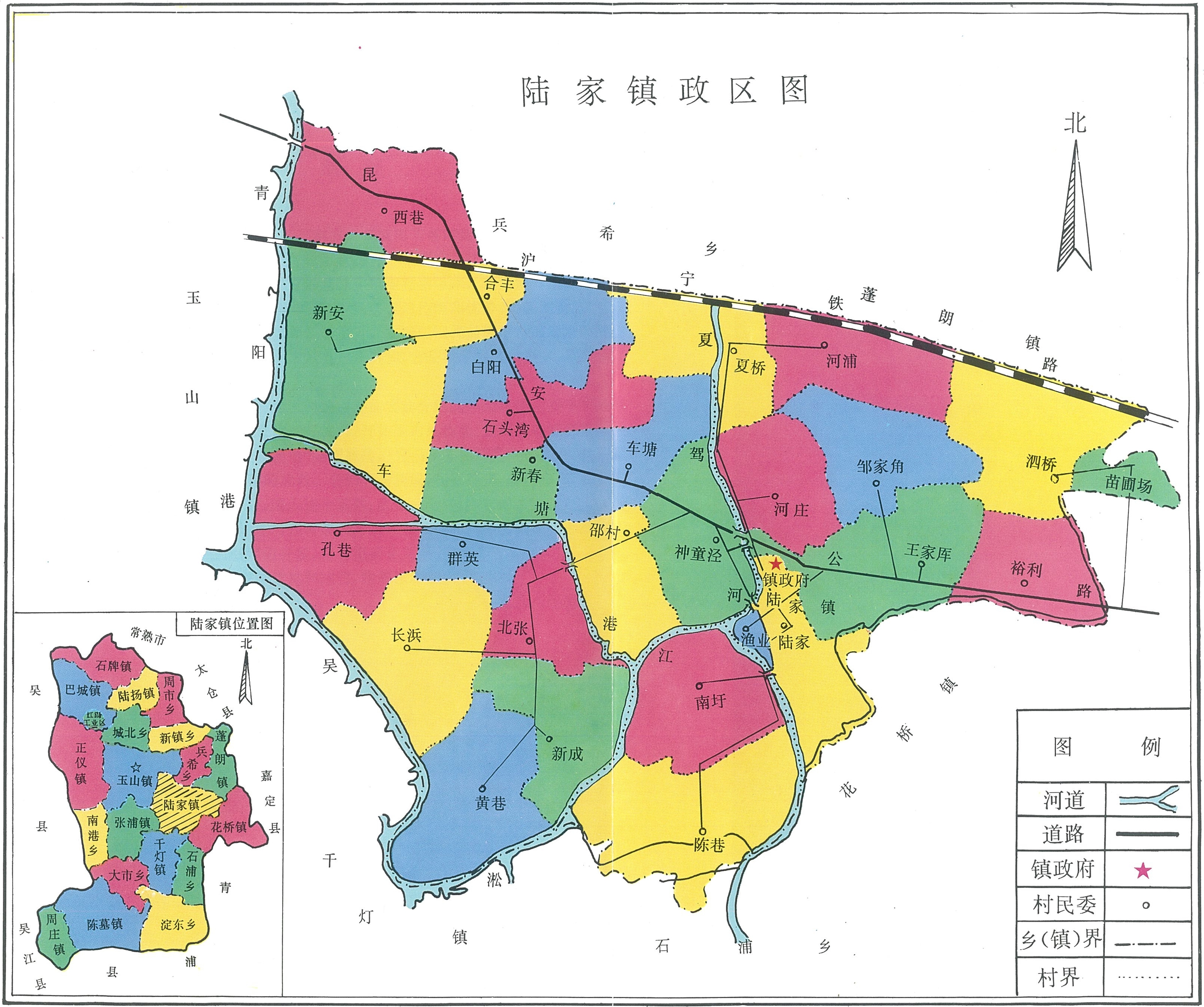 陸家鎮政區圖（1988年）