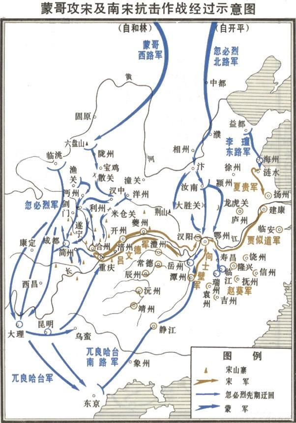 蒙哥攻宋示意