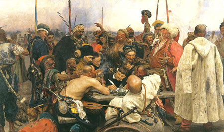 油畫《扎波羅熱人給奧斯曼蘇丹的信》