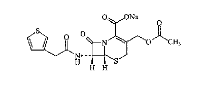 頭孢噻吩鈉分子結構