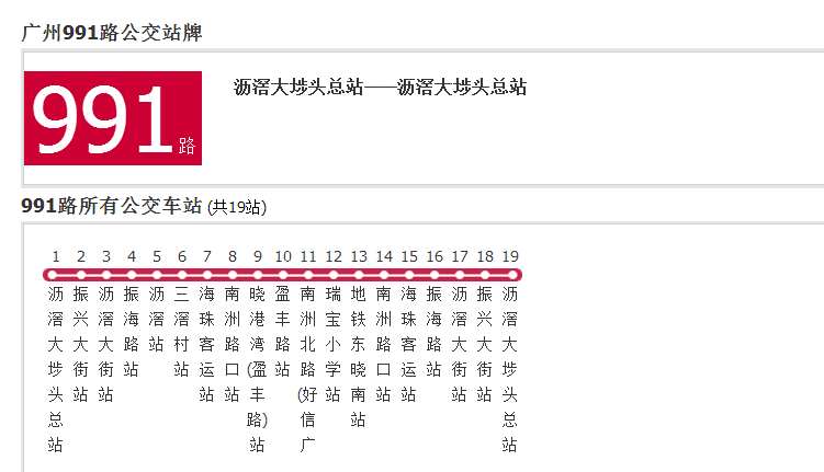 廣州公交991路