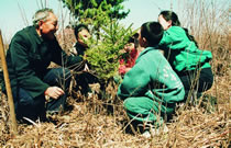 馬永順和孩子門一起植樹