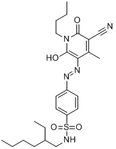 4-[（1-丁基-5-氰基-1,6-二氫-2-羥基-4-甲基-6-氧代-3-吡啶基）偶氮]-N-（2-乙基己基）-苯磺醯胺