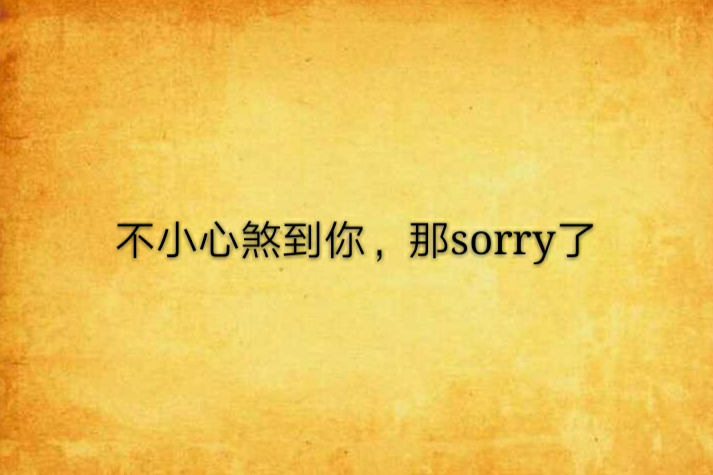 不小心煞到你，那sorry了