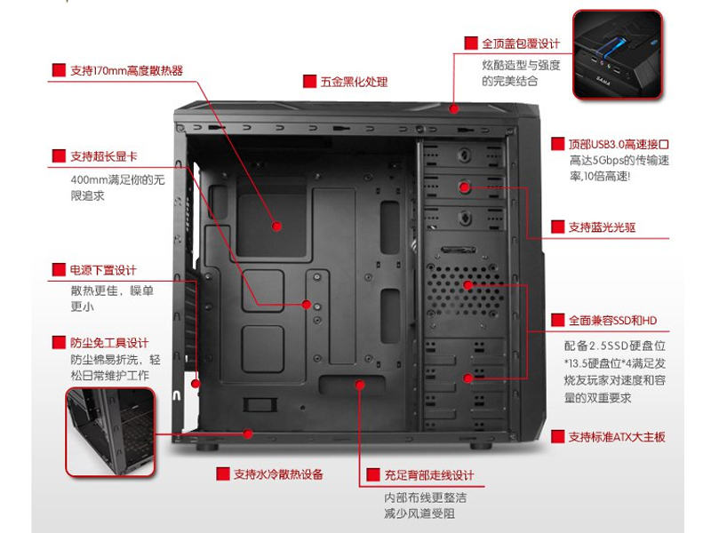 先馬刺客1內部圖