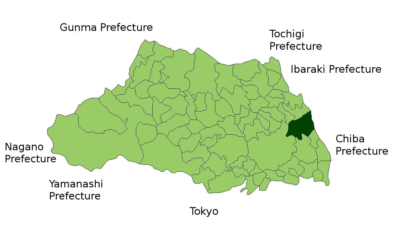 春日部市在日本埼玉縣的位置