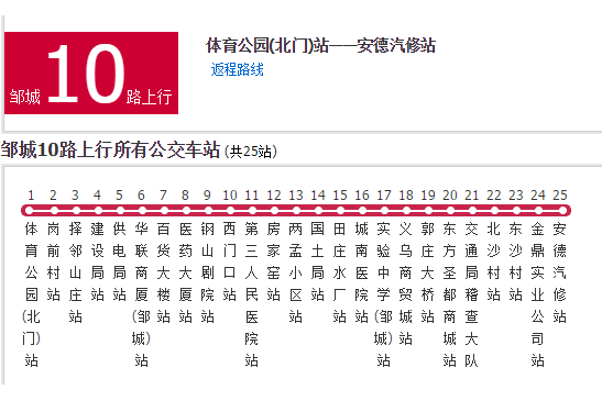 鄒城公交10路