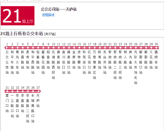 南充公交21路