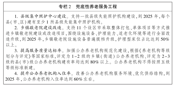 江西省“十四五”養老服務體系建設規劃