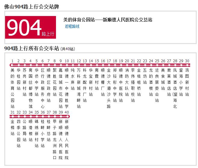 佛山公交904路