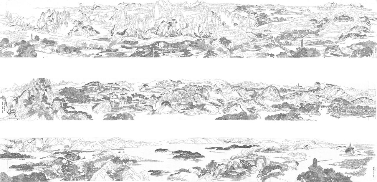 作品欣賞：新安山水勝地石雕圖稿