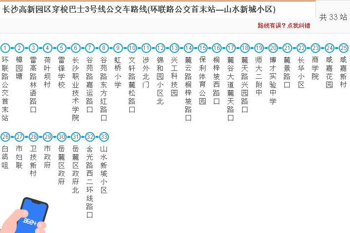 長沙公交高新園區穿梭巴士3號線