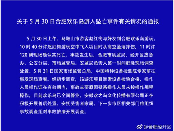 5·30合肥遊人墜亡事故