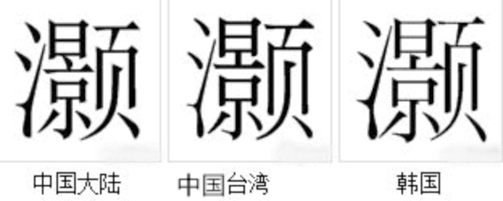 灝 字形對比