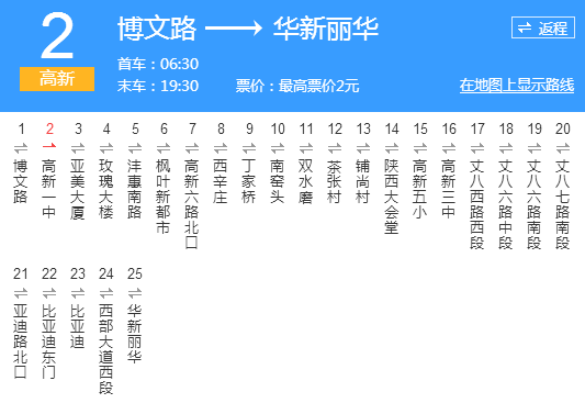 西安公交高新2號線