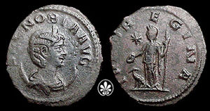 季諾碧亞硬幣，硬幣背面為季諾碧亞頭像