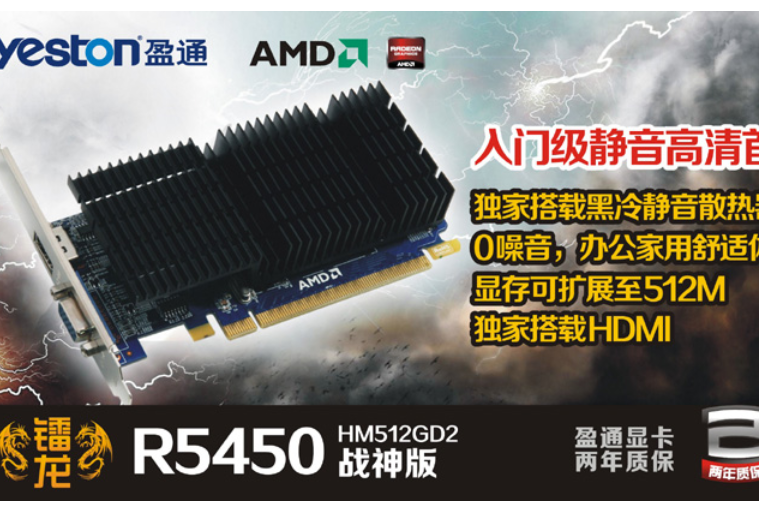 盈通鐳龍R5450-HM512GD2戰神版VD