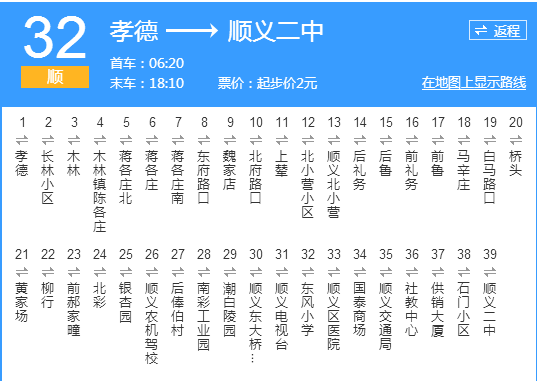 北京公交順32路