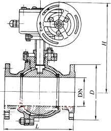 蝸桿傳動球閥結構圖