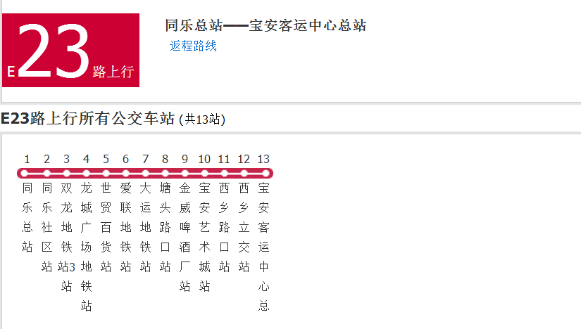 深圳公交E23路