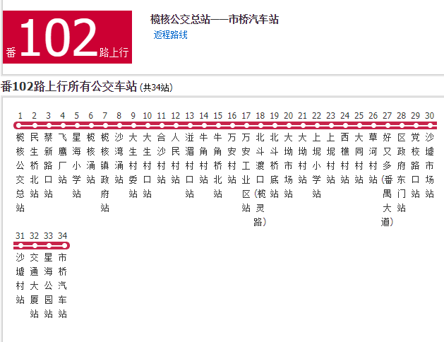 佛山公交番102路