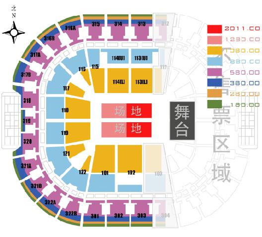 光輝歲月北京演唱會座點陣圖