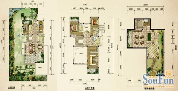 藍光紫檀山紫園A3戶型4室3廳5衛1廚324.00㎡