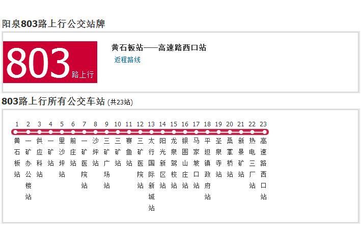 陽泉公交803路