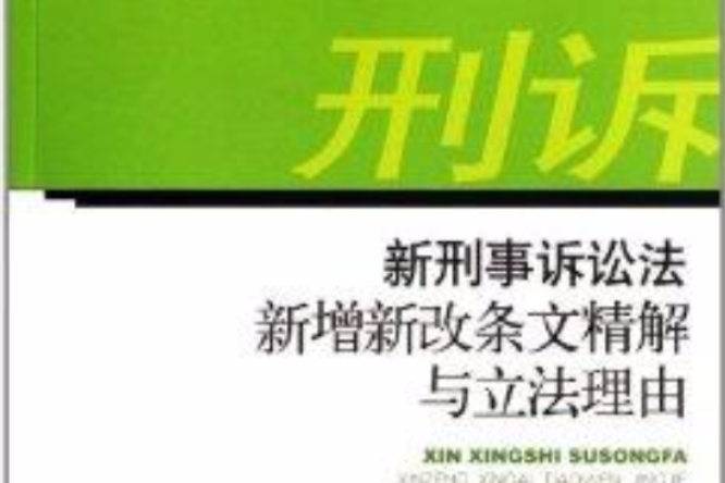 新刑事訴訟法新增新改條文精解與立法理由