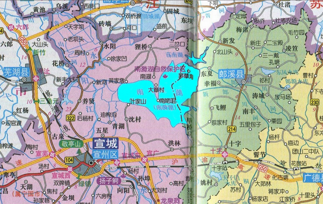 南漪湖所在行政區域示意圖
