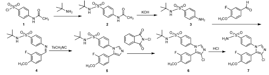 4-[4-氯-5-（3-氟-4-甲氧基苯基）-1H-咪唑-1-基]苯磺醯胺