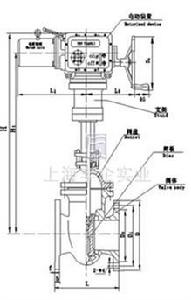 Z944T/W-10型電動平行式雙閘板閘閥外形尺寸圖