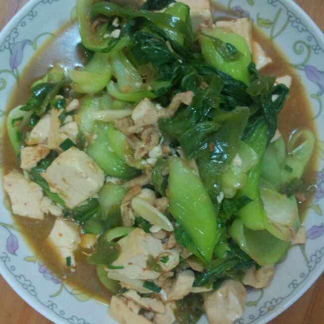 青菜豆腐炒肉絲