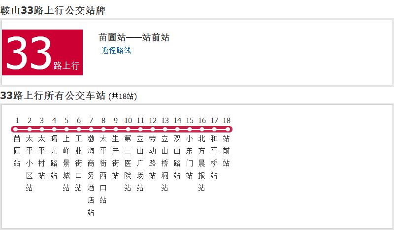 鞍山公交33路