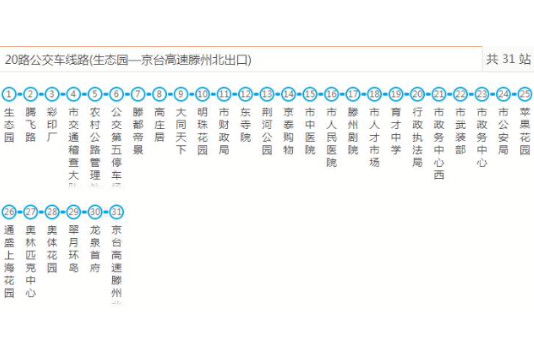 滕州公交20路