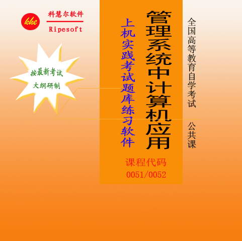 自考《管理系統中計算機套用（上機）》模擬考試軟體