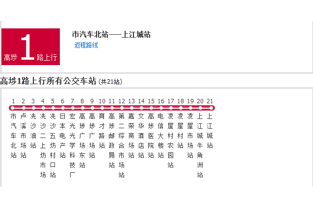 高埗公交1路