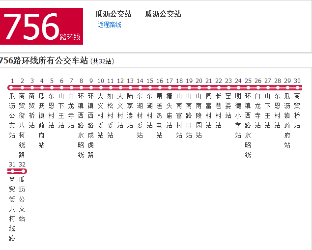 杭州公交756路環線