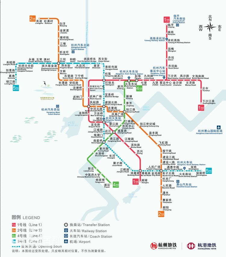 杭州捷運線路圖