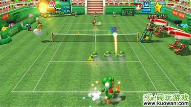 用Wii玩：馬里奧網球