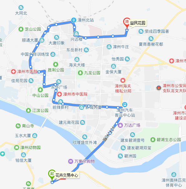 漳州公交17路夜班路線圖