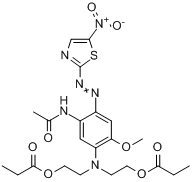N-[5-[二[2-（1-氧丙氧基）乙基]氨基]-4-甲氧基-2-[（5-硝基-2-噻唑基）偶氮]苯基]乙醯胺